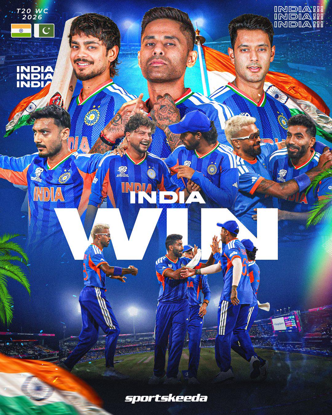indien vinner t20-vm 2026 med en rekordstor seger, och skriver historia i cricketvärlden.